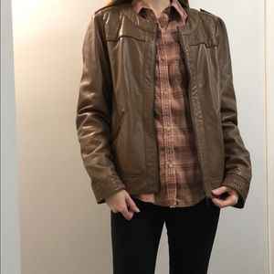 Esprit soft brown sheepskin leather jacket